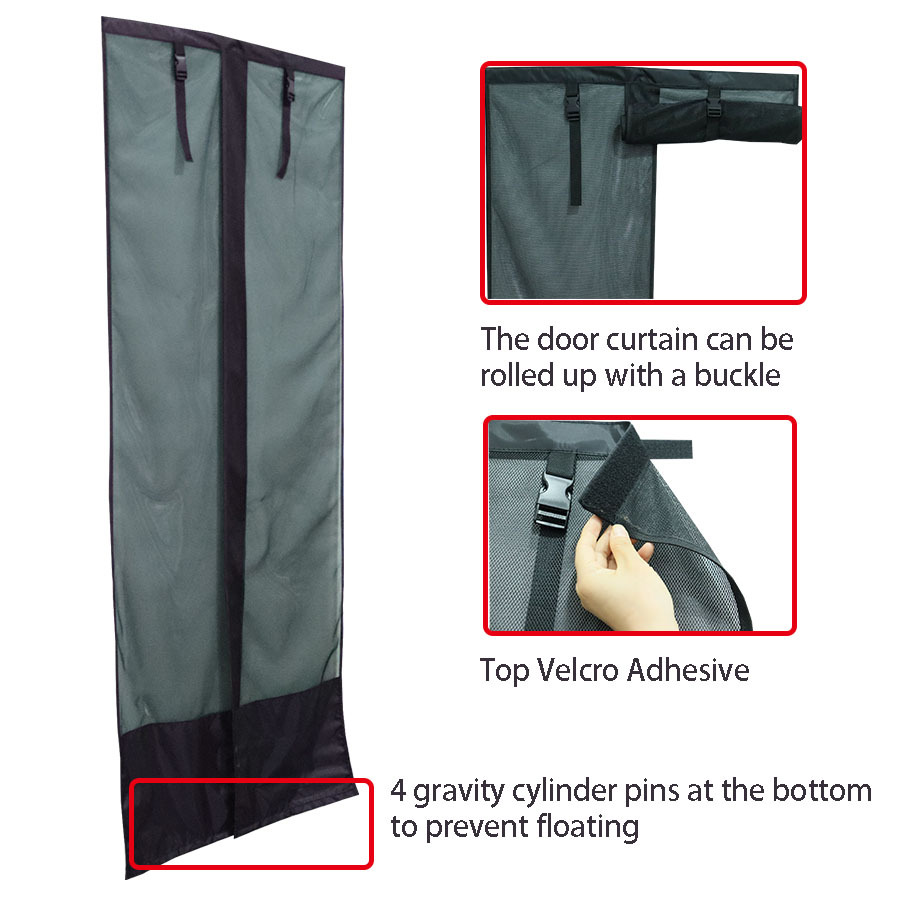 Narrow Door Rv Door Curtain, Anti-Mosquito Car Sunshade, Outdoor Camping Style with Side Breathable Roller Blind Cover