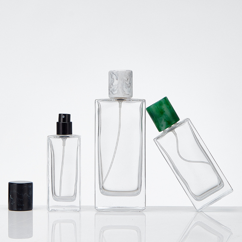 Ready Stock Direct Supply Square Glass Perfume Bottle Manufacturer Wholesale Spray Bottle Perfume Multi-Specification Thickeneded Sample Bottle Packaging