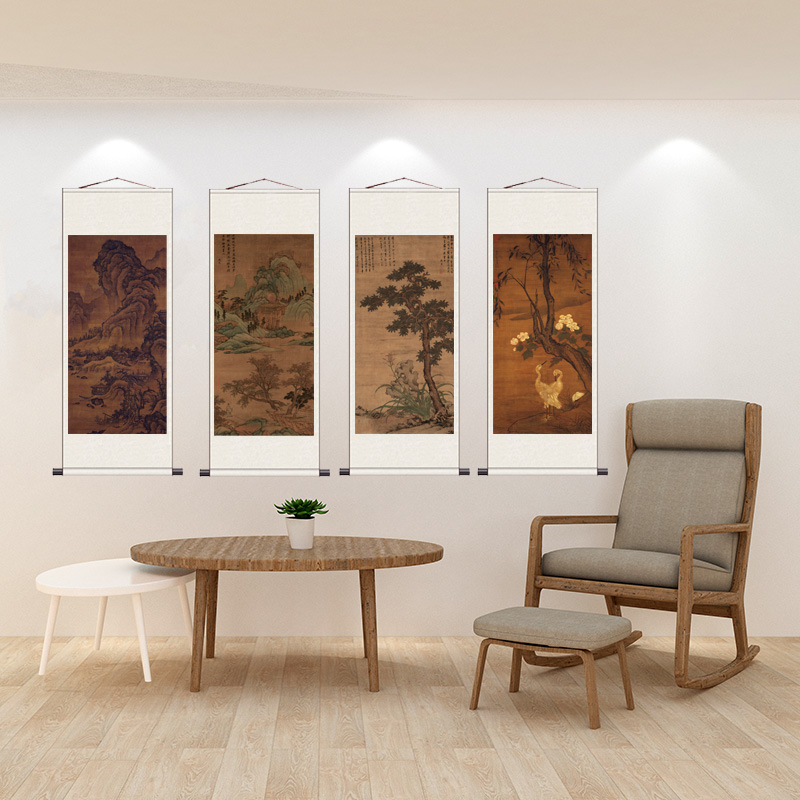 Ming Dynasty Famous Calligraphy and Painting Antique Scroll Painting Office Landscape Flower and Bird Hanging Painting Chinese Painting Wen Zhengming Xiqiao Cizhuangtu