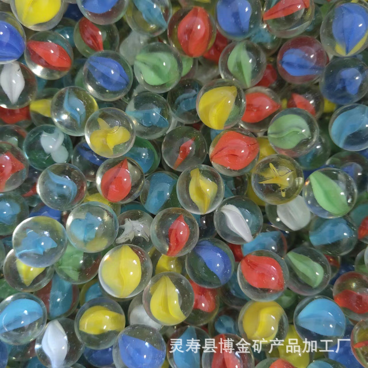 Wholesale Glass Beads 14mm16mm Flower Heart Marbles for Game Console Decorative Stained Glass Balls