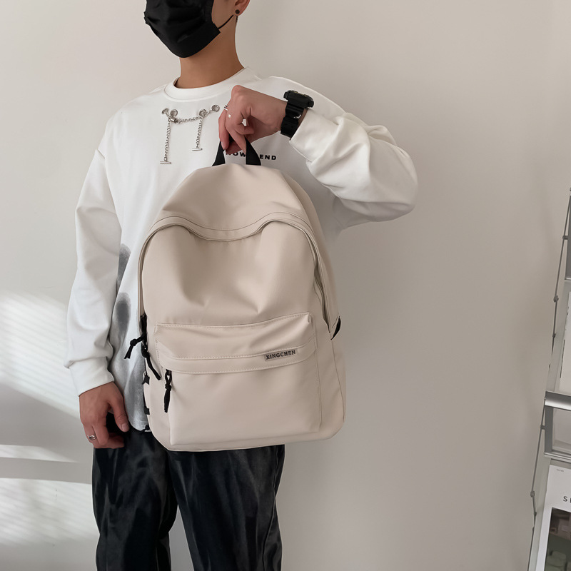 Customized Schoolbag Men's Backpack Men's Simple Large Capacity New Travel Backpack for Female Junior High School Students and College Students Cross-border