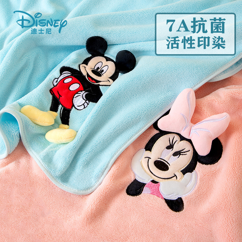 Carefully Selected Cross-Border New Product Genuine Disney Ni Cute Cartoon Stereo Embroidered Coral Velvet Doll Antibacterial, Water-Absorbent and Quick-Drying