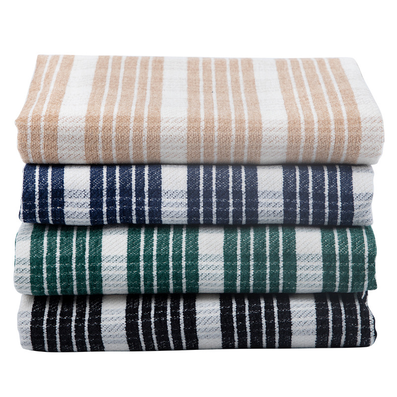 New chenille yarn-dyed plaid shirt fabric spring and autumn thick striped coat sweater men's fabric in stock