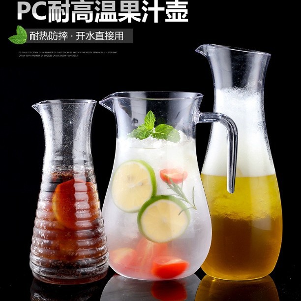 Pc Acrylic Wine Dispenser Decanter Cold Water Kettle Household Plastic High Temperature Resistant Large Capacity Beverage Juice Kettle Restaurant