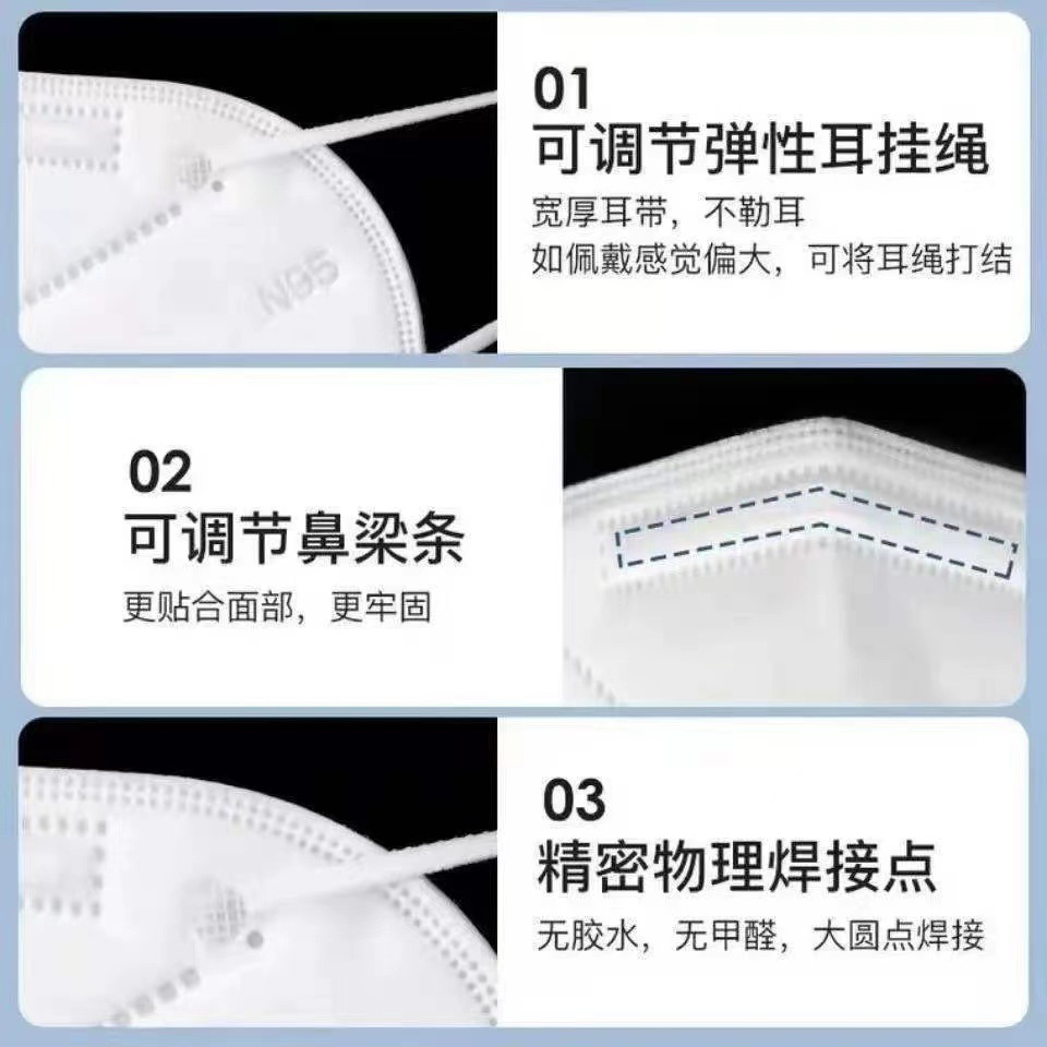 N95 National StanDarD Protective Mask 3D Stereo 5-layer Double Melt-blown InDepenDent Packaging Disposable Mask Wholesale