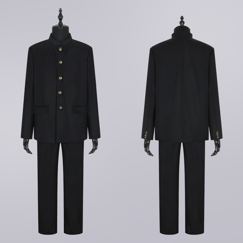 Autumn and winter hot-blooded college animation dk uniform men's stand-up collar suit suit Chinese tunic suit student class uniform double-breasted suit