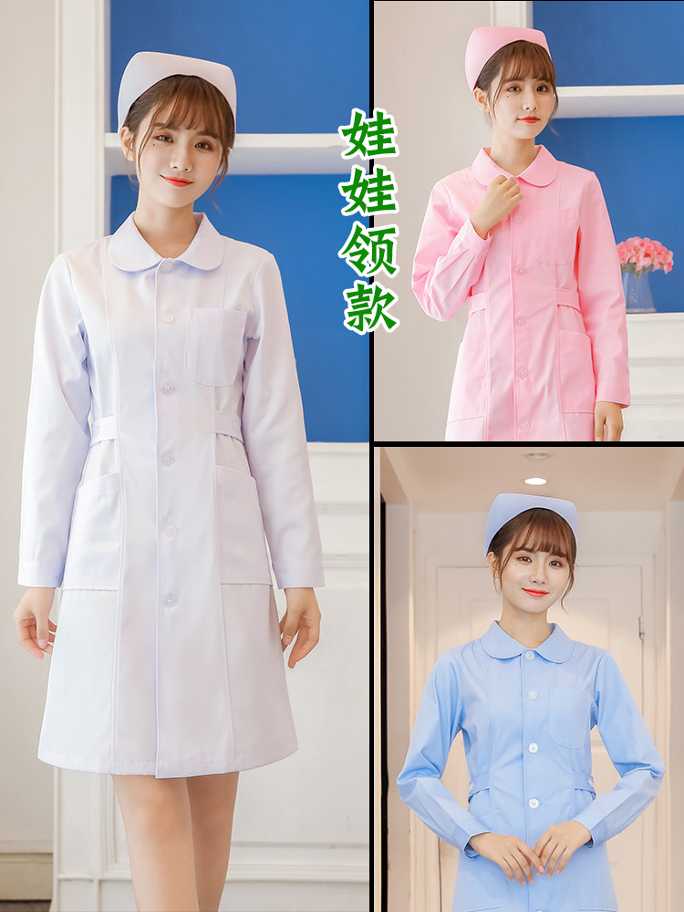 Nurse Uniform Short-Sleeved Women's Summer Saintxuelan Hospital Student Long-Sleeved Pharmacy Beauty Salon Work Medical Clothing Set