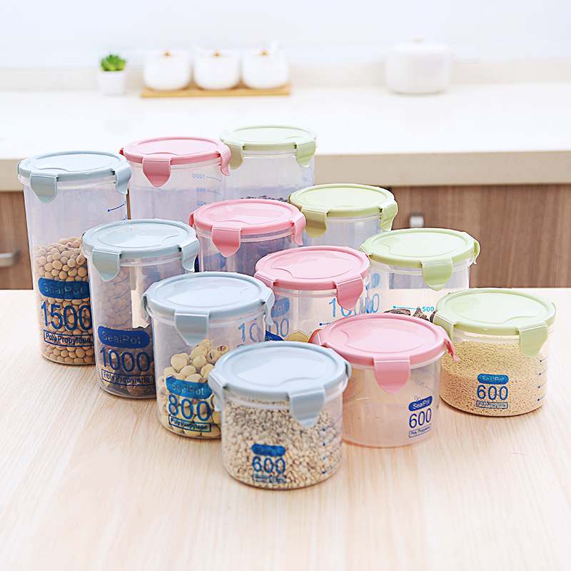 Sealed Jar Plastic Food Grade Grain Storage Jar Kitchen Snack Milk Powder Refrigerator Food Storage Jar