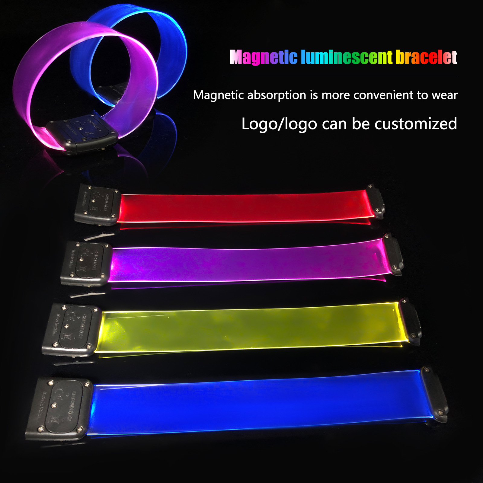 Luminous Bracelet Prom Party Support Led Magnetic Ring Belt Annual Party Concert Cool Colorful Luminous Bracelet