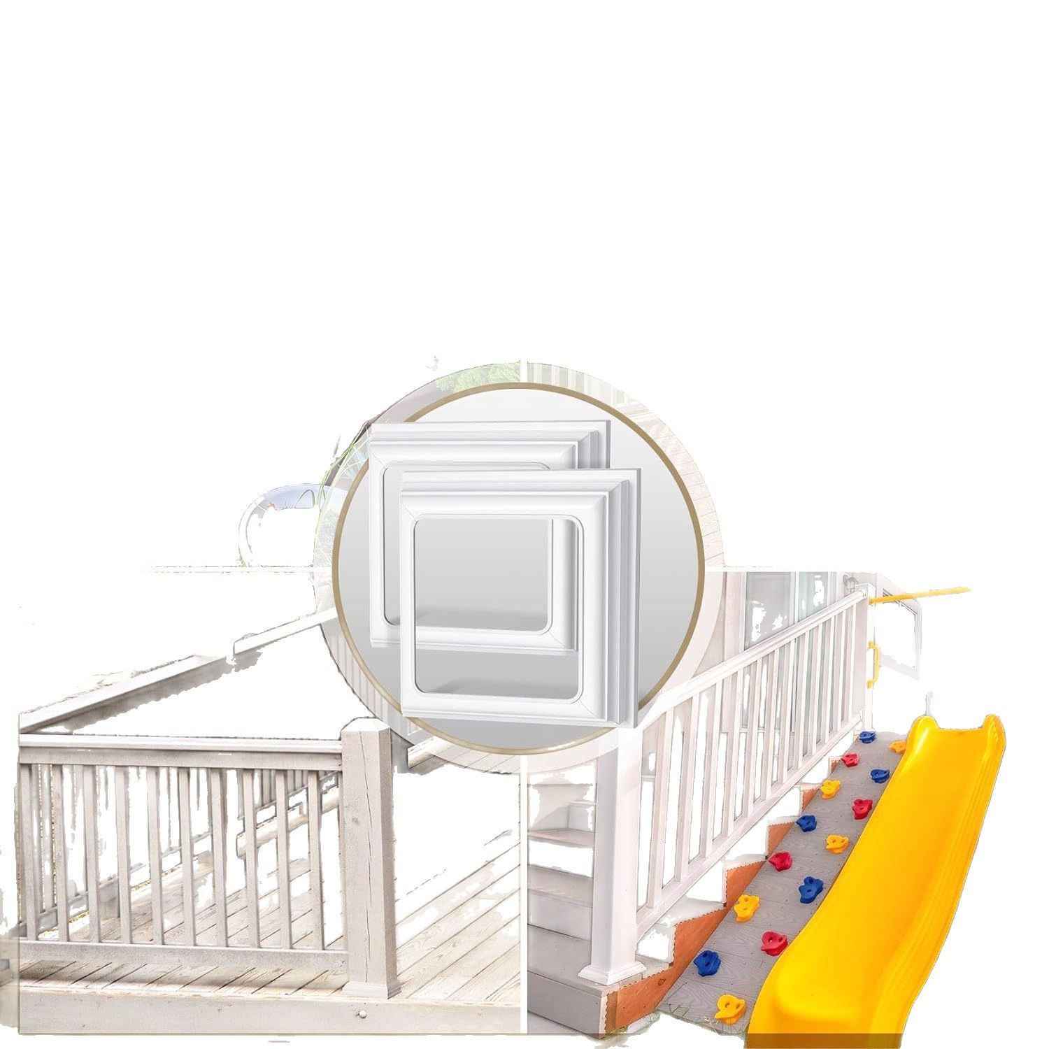 Vinyl Column Skirt Column Bottom Cover Column Wrap for Porch Deck Column Base Set