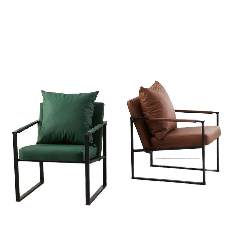 Nordic Single Sofa Chair Lazy Sofa Italian Style Light Luxury Iron Simple Leisure Chair Small Apartment Living Room Tiger Chair