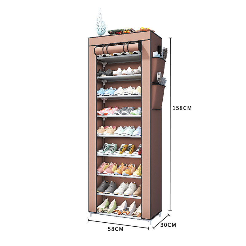 10-Layer Fabric Multi-Layer Shoe Cabinet Shoe Rack Storage Rack Home Storage Shoe Rack Dustproof Shoe Cabinet Dormitory Simple Shoe Rack