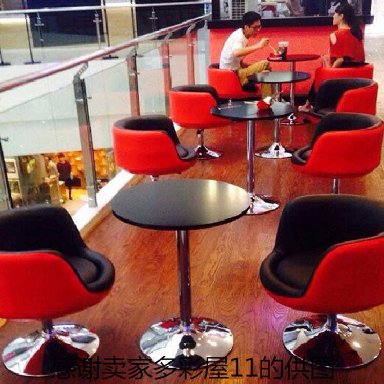 Wooden bar table exhibition and negotiation table adjustable and rotatable modern simple coffee table round bar table