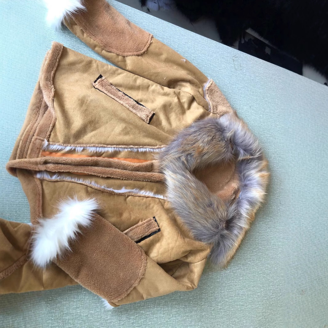 Wish men's imitation leather fur one big fur collar long sleeve 2024 new fur coat wholesale