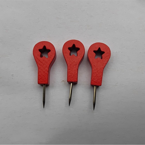 Factory discount wooden pushpin red landmark pushpin creative office pushpin cork board Photo Wall pushpin