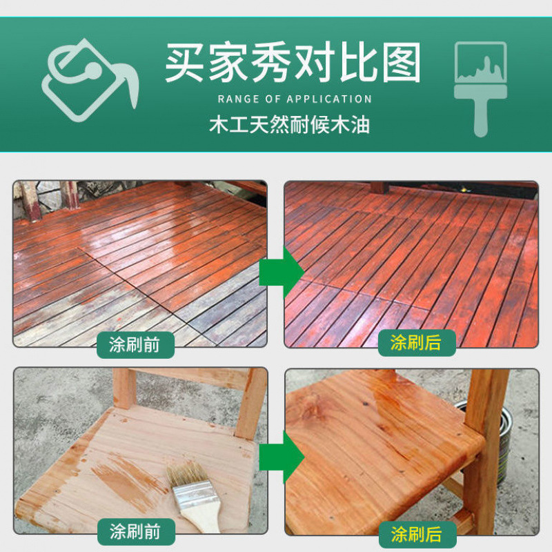 Anticorrosive Wood Oil Outdoor Weather-Resistant Tung Oil Solid Wood Paint Transparent Varnish Furniture Renovation Wood Paint Wood Wax Oil Paint