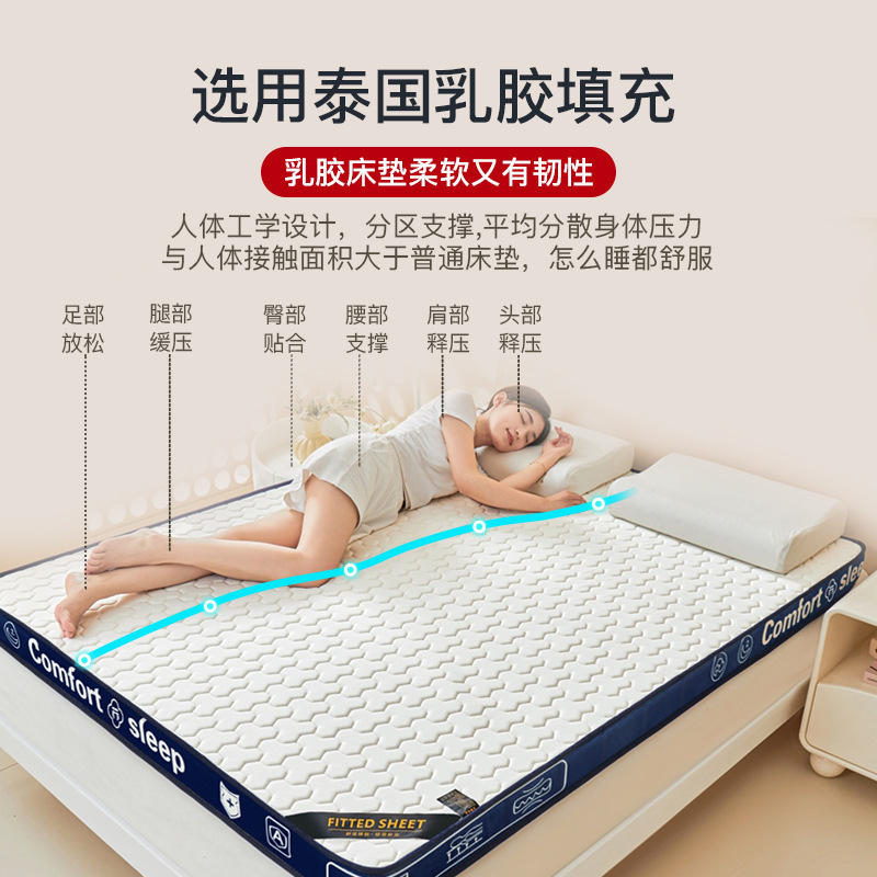 Thickened Latex Mattress Student Dormitory Breathable Hard Cotton Pad Single and Double Home Bedroom Foldable Mattress Pad