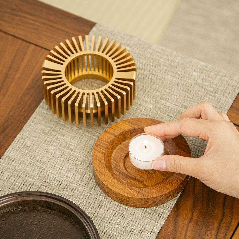 Glass flower teapot suit home afternoon flowers and plants fruit tea set candle holder heating warm boiling tea stove gift box gift