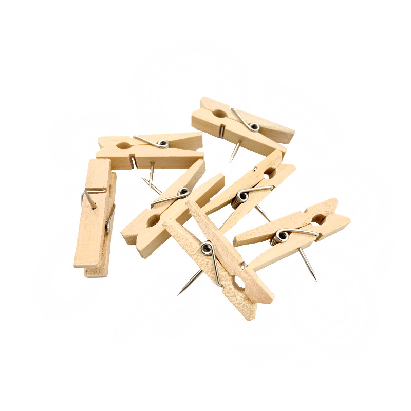 Factory direct sales of various shapes of wooden pushpins wooden I-nails DIY creative nail art fixed tacks