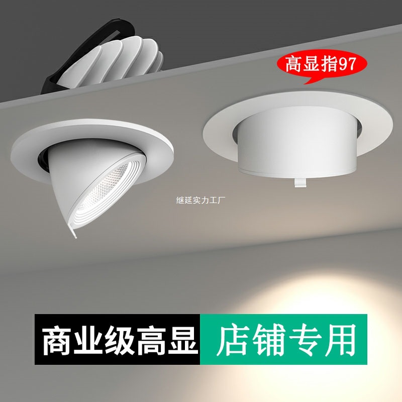 Лампа в форме носа слона, светодиодный точечный светильник, встраиваемый, коммерческий, высокая цветопередача 4500K, специальный безстробоскопический светильник для магазина, алюминий