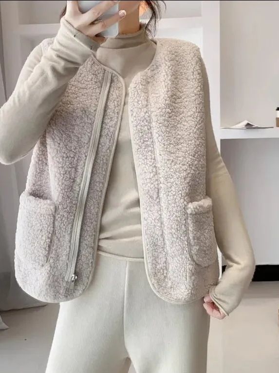 Новый жилет с овечьим наполнителем 2025 года, ретро-стиль, жилет из меха для женщин, утолщенный