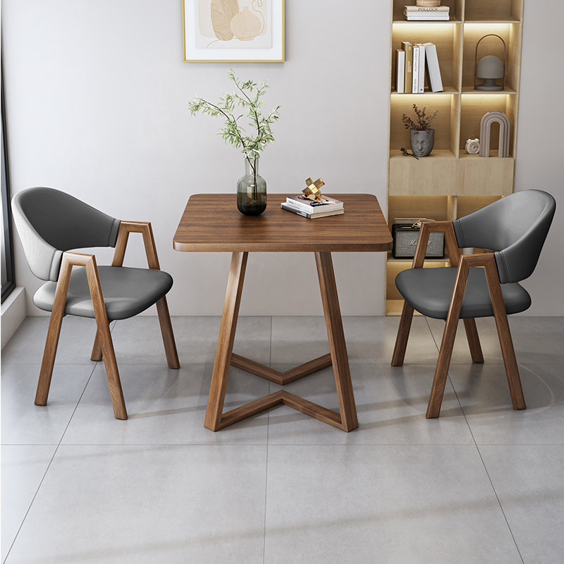 ✅ Simple Modern Casual Reception and Negotiation Table and Chair Set for Milk Tea and Coffee Shops, Dining Table, Faux Wood for Home Use, Small Square