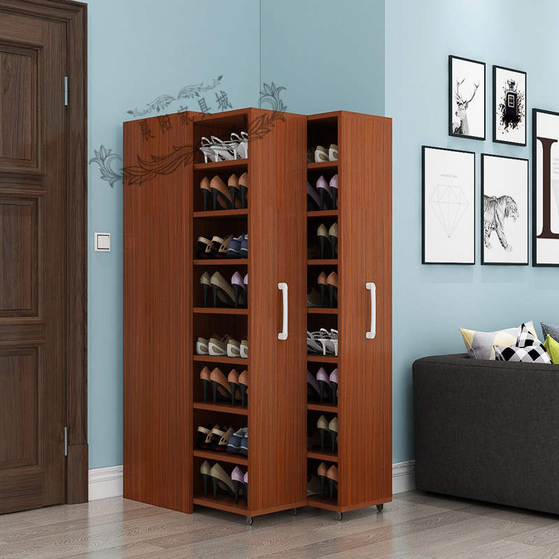 Push-pull Dustproof Shoe Cabinet Household Doorway Large Capacity Gap Shoe Rack with Wheels Slot Drawer-type Movable Side-pull Cabinet