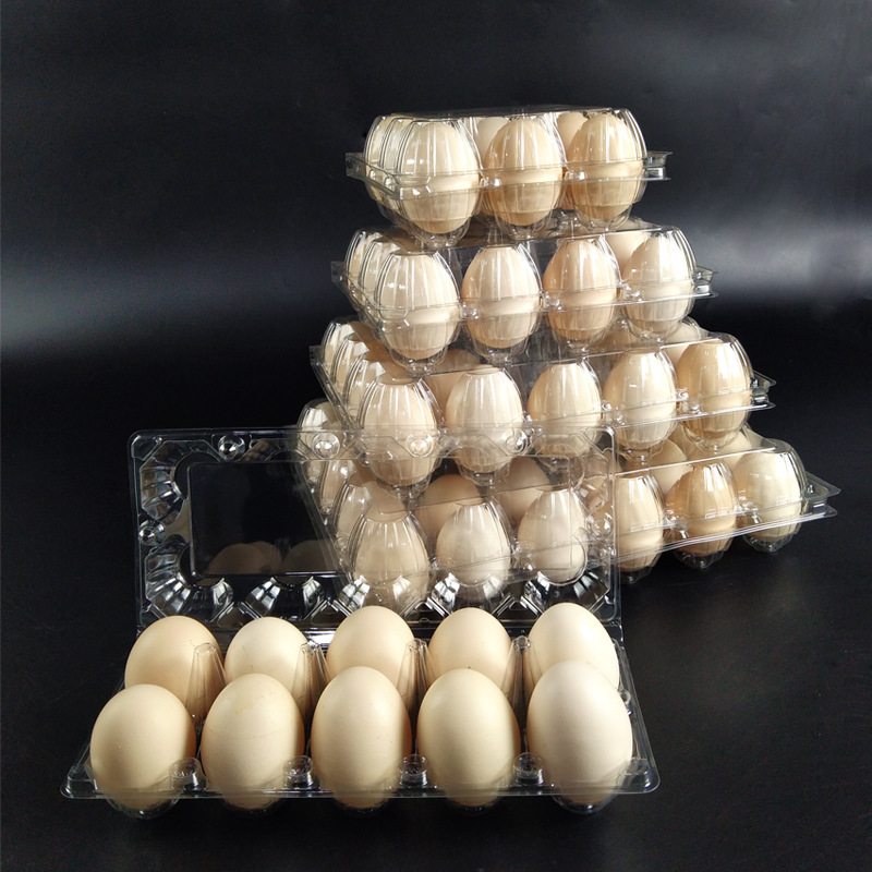 Disposable Egg and Duck Egg Holer Transparent Packaging Box Supermarket Special Packaging Box Anti-shattering Anti-pressure Holer Buckle Packaging Box