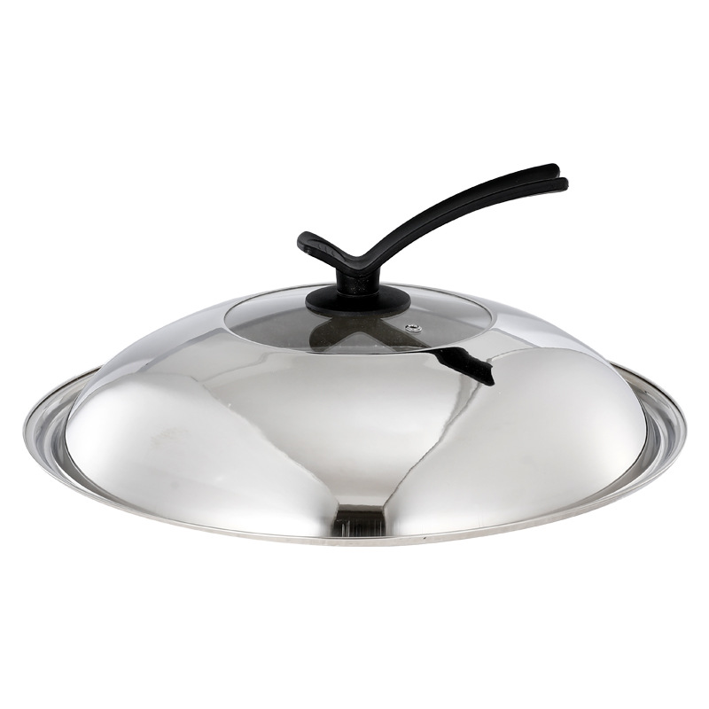 Factory wholesale stainless steel pot cover household cooking visual pot cover 28-42cm wok combination cover generation