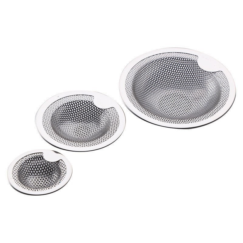 Sink filter stainless steel sewer anti-blocking bathroom washbasin hair leak net dish filter cover