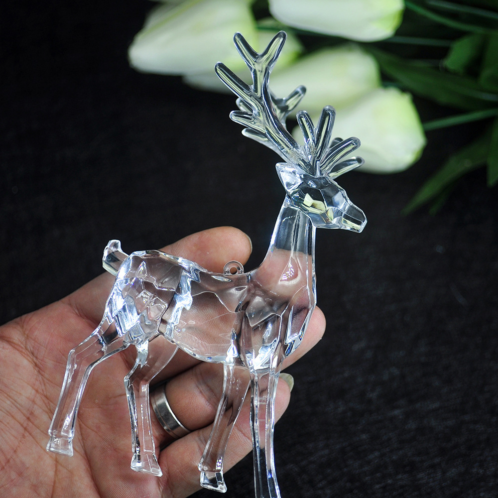 St. Summing Christmas Deer Pendant Transparent Acrylic Elk Craft Gift Ornament Li Deer Home Deer Pendant