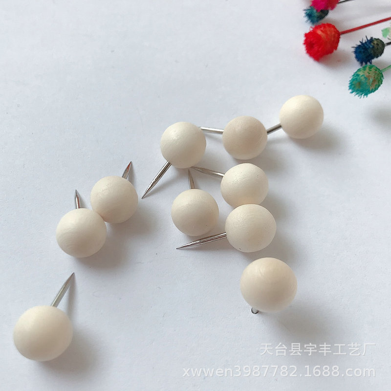 Log Ball Nails, Solid Wood I-Shaped Nails, Creative Thumbtacks, Cork Board Nails, Spherical Nails, Art Nails, Wall Nails Wholesale