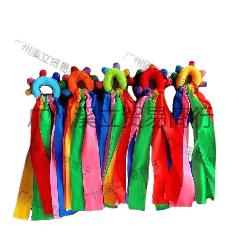 Wrist Bell Kindergarten Light Equipment Morning Exercise Props Rainbow Ribbon Bell Recess Exercise Sports Meeting Kidsren's Kindergarten Props