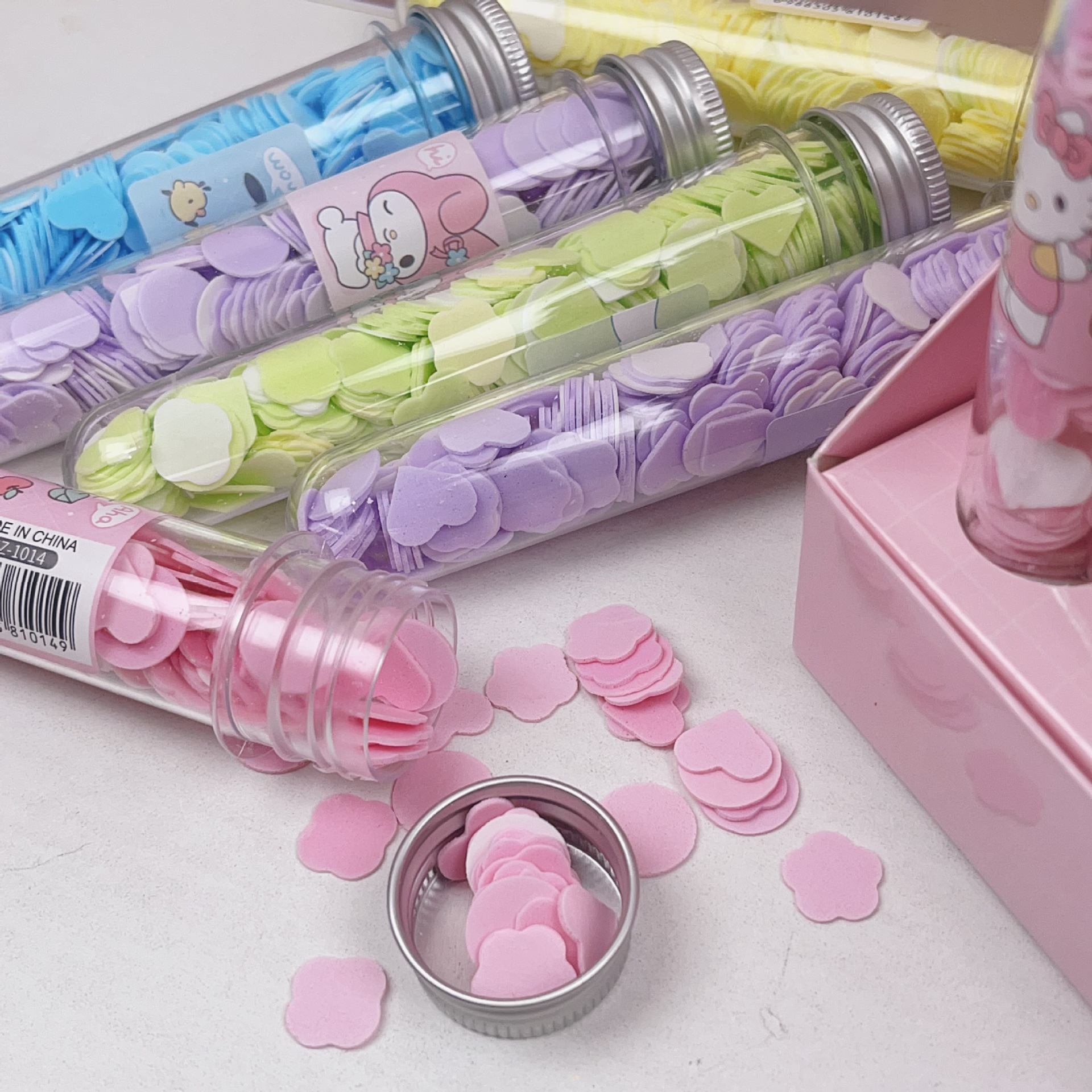 Cute Cartoon Shape Test Tube Soap Tablets Creative Disposable Hand Washing Tablets Fun Portable Student Soap Tablets
