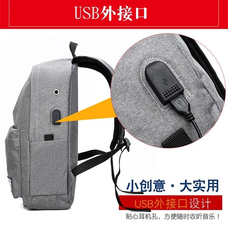 Backpack Middle School Student Schoolbag Large Capacity Men's and Women's Korean Style Travel Backpack College Style Fashion Computer Bag Casual Bag
