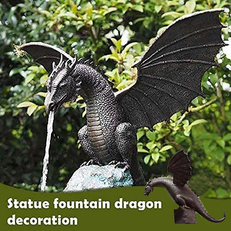 Cross-border water spray dinosaur resin crafts outdoor art courtyard simulation Dragon garden decoration gift
