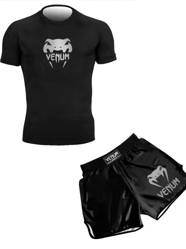 Sanda Training Clothing UFC suit Men's Boxing Tight Quick-drying Clothes Muay Thai Fighting Short-sleeved Shorts Gym Fighting