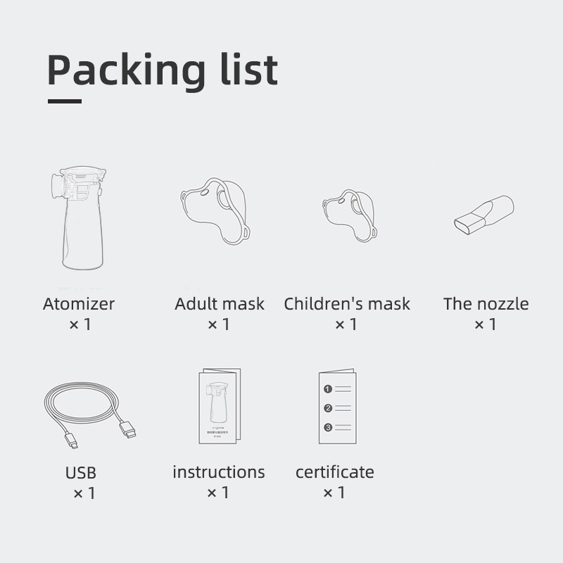 Manufacturer's Foreign Trade Wholesale N1 Nebulizer for Children and the Elderly, Compressed Fine Mist Handheld Nebulizer, Silent Medical Use