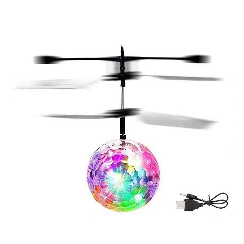 Internet Celebrity Toy Remote Control Induction Crystal Ball Colorful Flash Flying Ball Induction Aircraft Flash Suspended Flying Ball