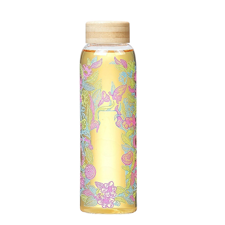 Lepinlecha's Same Color-Changing Flower Tea Cup, High Borosilicate, Large-Capacity Cold Brew Tea, Specially Designed for Power Supply, Portable and Customizable Logo