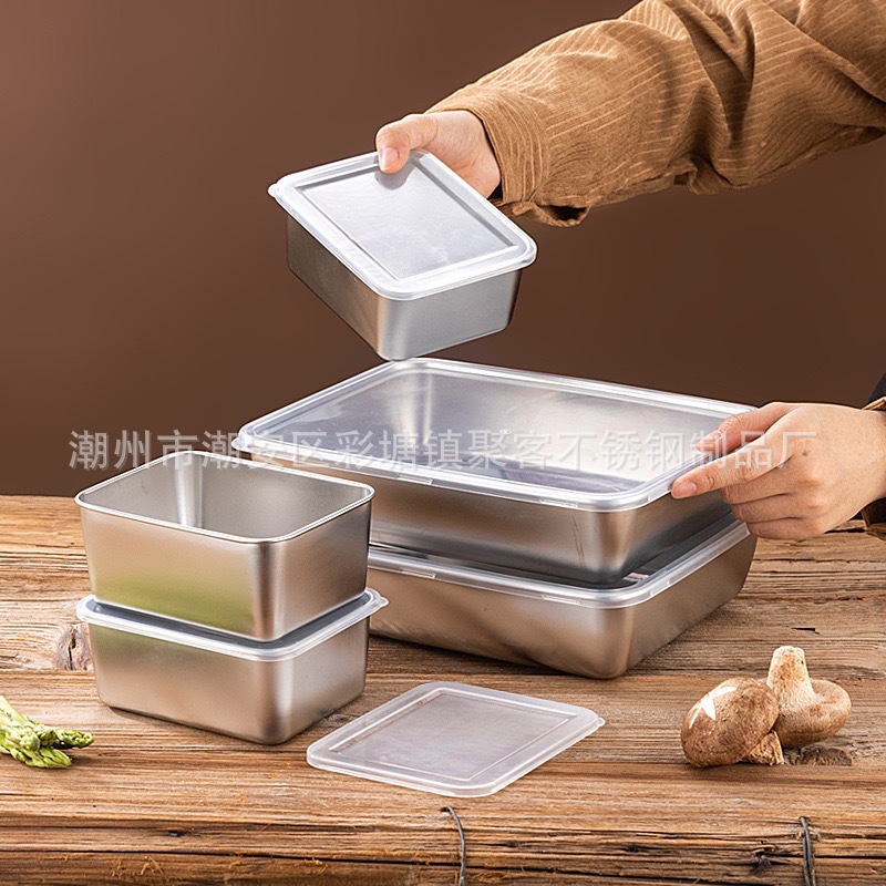 Прямоугольная тарелка для полотенец из нержавеющей стали с крышкой, коммерческая