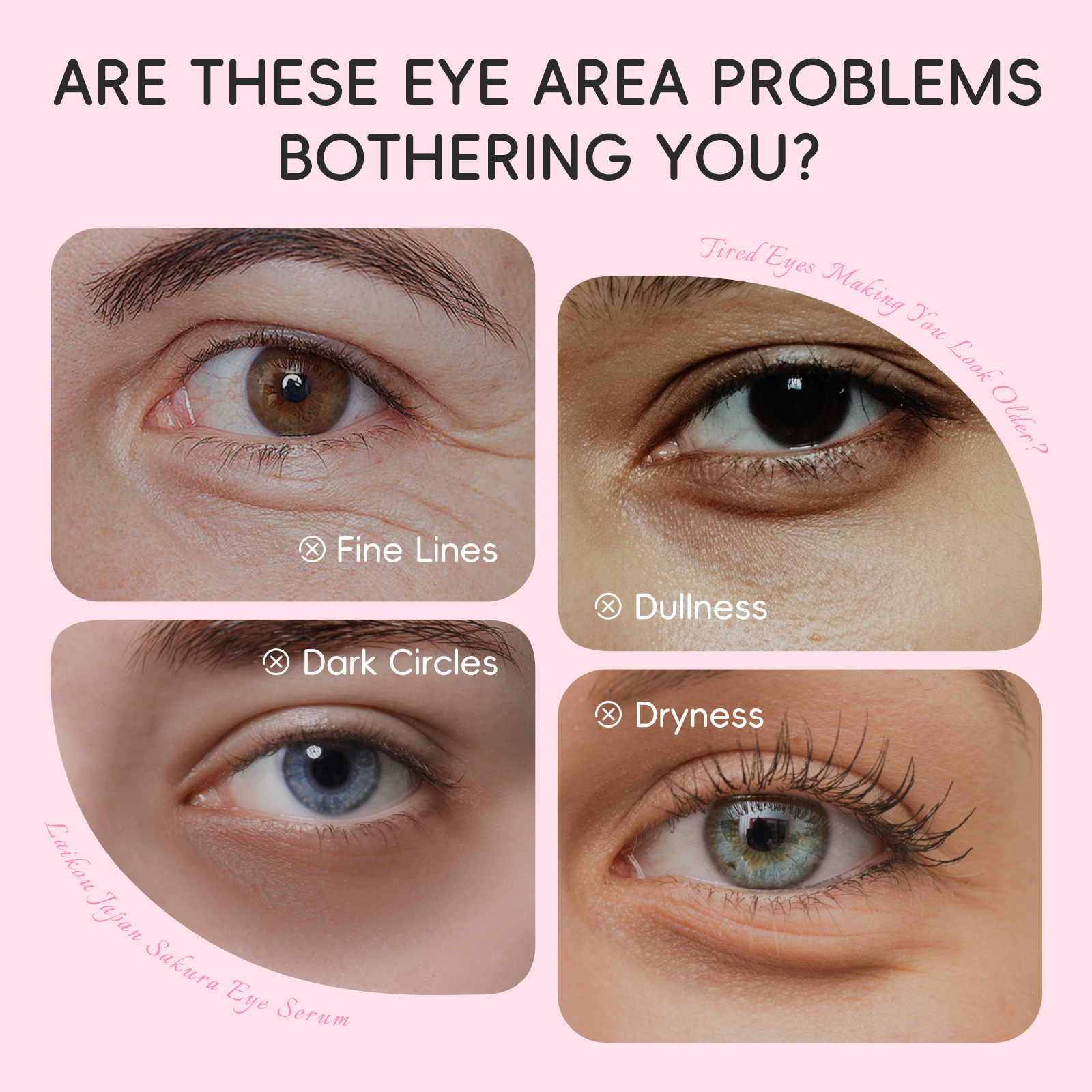 Laikou Sakura Eye Essence 15ml Moisturizing and Replenishing Roll-On Massage Care Manufacturer Cross-Border Supply