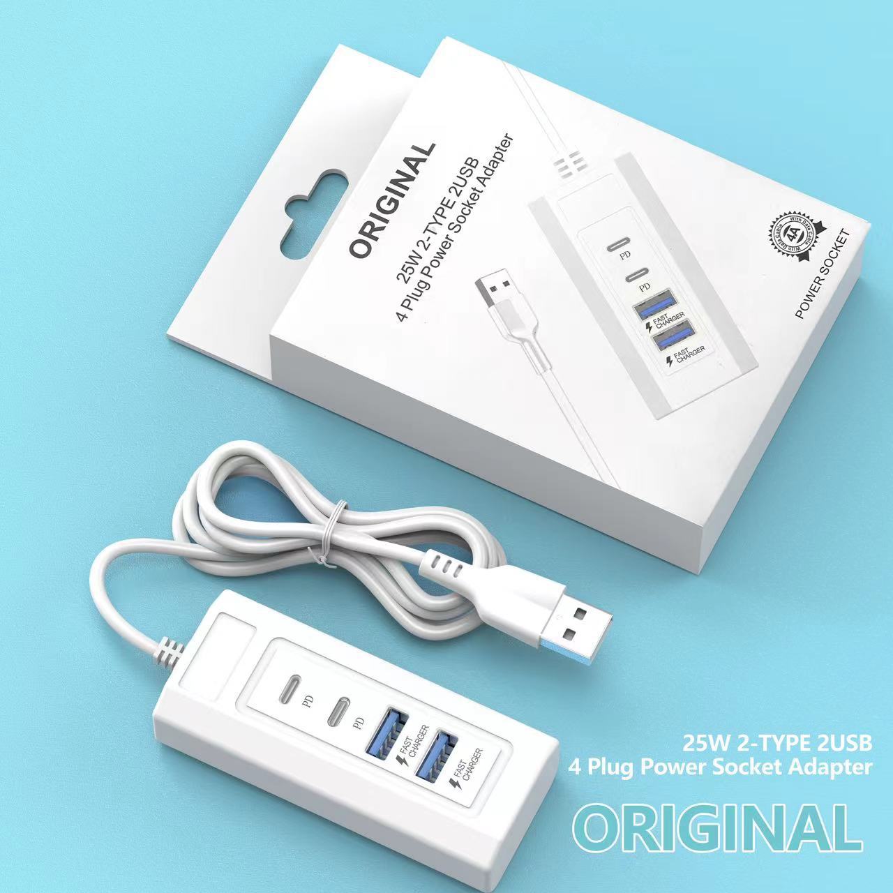 Multi-Port Socket USB Extension Cable Hub Conversion Head Expansion Dock Socket USB Interface Extender Type-C Wholesale