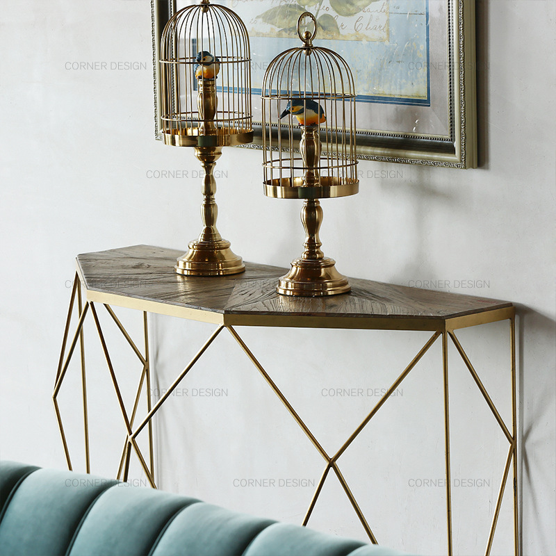 Cosine Home Industrial Style Entryway Table Living Room Wabi-Sabi Style Retro Designer American Creative Entryway Table