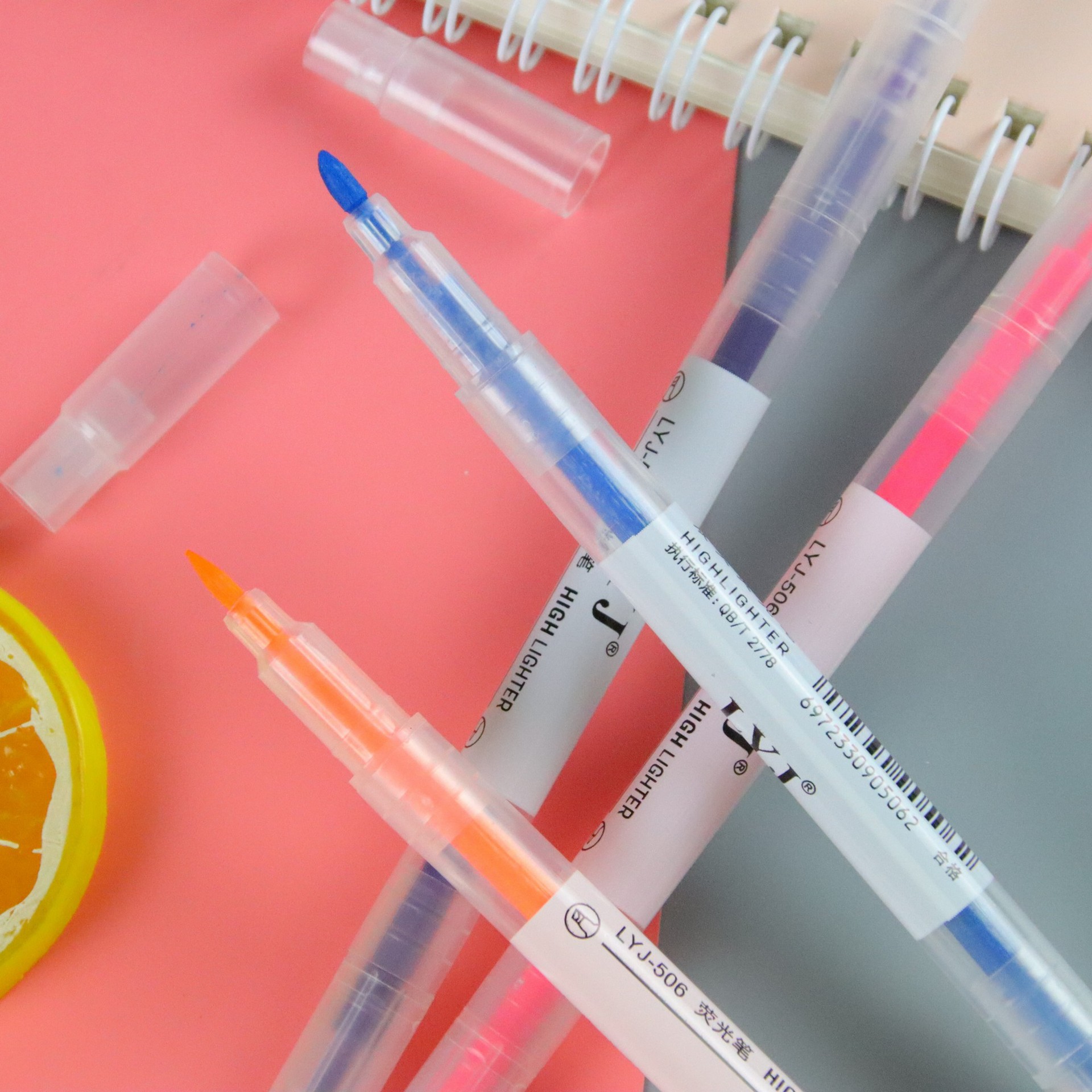 Bulk 6 Pieces of 6 Colorfuls Double-Headed Highlighter Student Marking Pen Colorful Handbook Pen Painting Graffiti Brush