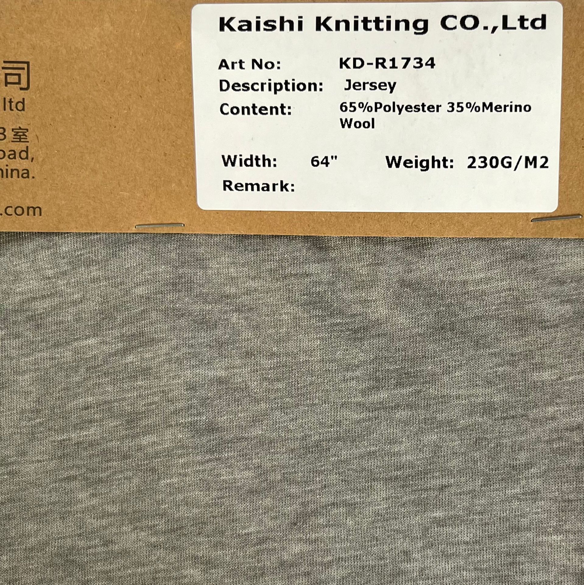 65% Polyester 35% Merino Wool Knitted Fabric for Men's and Women's Base Layer Shirts/Sweatshirts, Warm and Comfortable