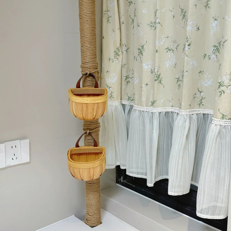 Creative Beautification of Kitchen to Block Natural Gas Pipes, DIY Sewer Pipes, Gas Pipes, Hemp Rope Balcony Decoration