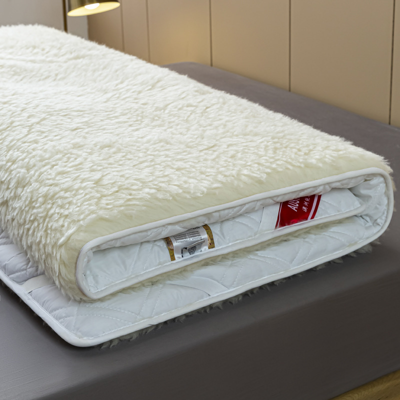 Genuine 100% Genuine Wool Australian Wool Mattress Thickeneded Long Hair Warm Pad Quilt Autumn and Winter Double Bed Mattress Wholesale