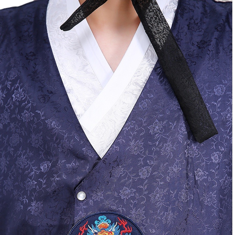 South Korea Hanbok Men's Traditional Court Costume Ancient Costume Long Robe Shirt Ethnic Minority Korean Portrait Performance Costume