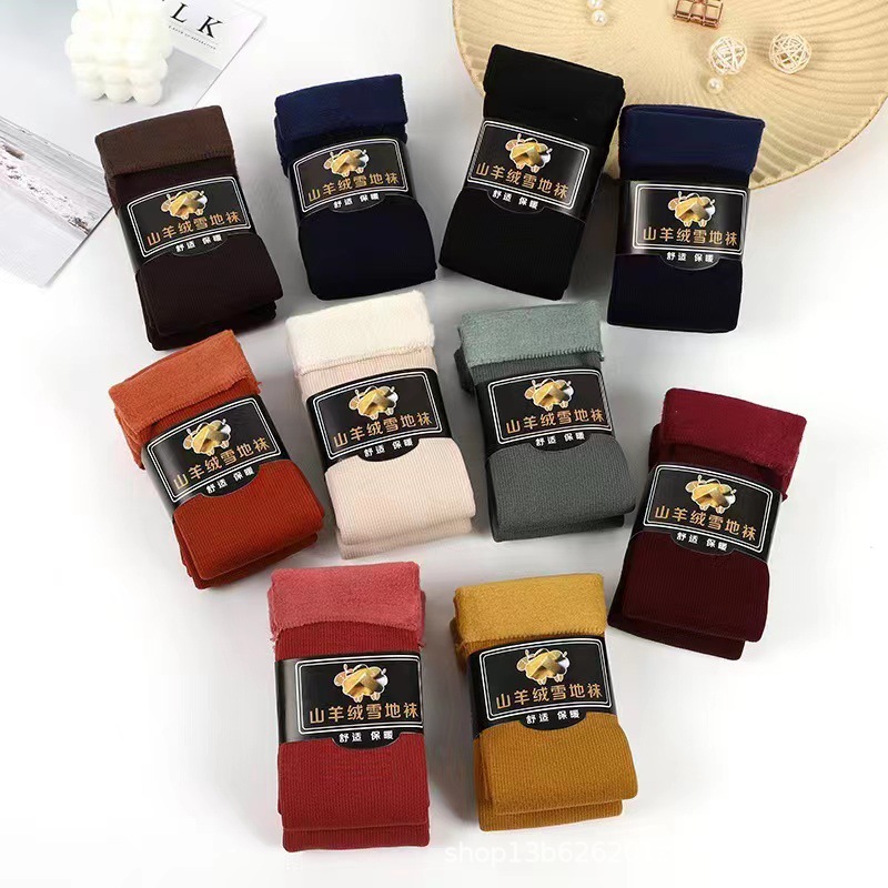 Шершавая снежная носки Лунные носки Зимние теплые холодозащитные флисовые носки Утолщенные женские напольные носки Высокие цветные носки